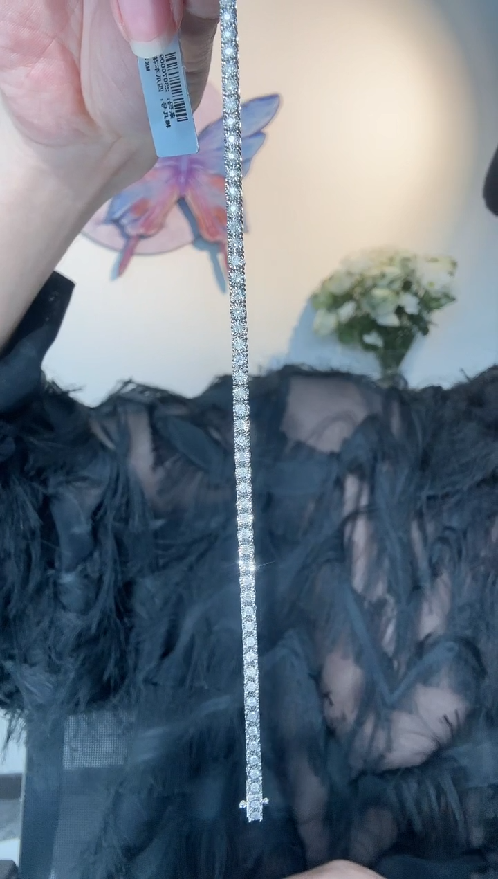 【闪购商品】钻石手链18K金镶嵌千盟珠宝 18k 车花钻石手链