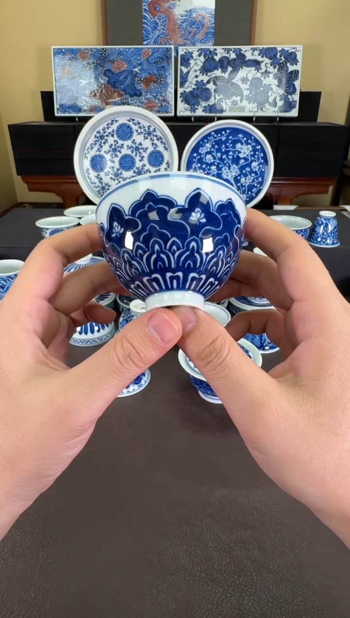 【闪购商品】瓷片羿器窑曼陀罗鸡心杯