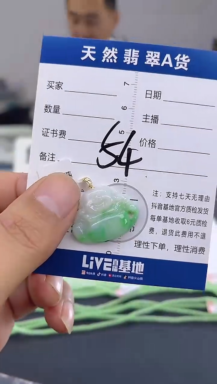 颈饰18K金镶嵌翡翠纯天然缅甸翡翠A货