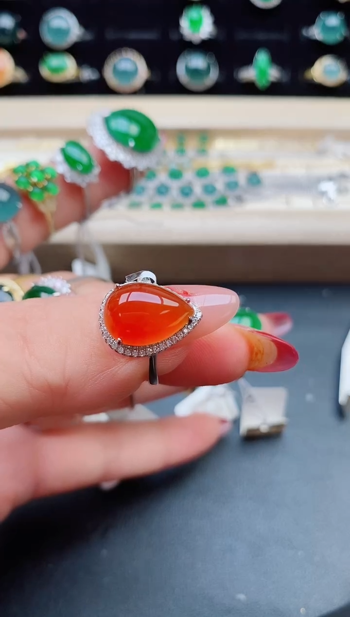 【闪购商品】玛瑙/玉髓戒指银S925镶嵌321321