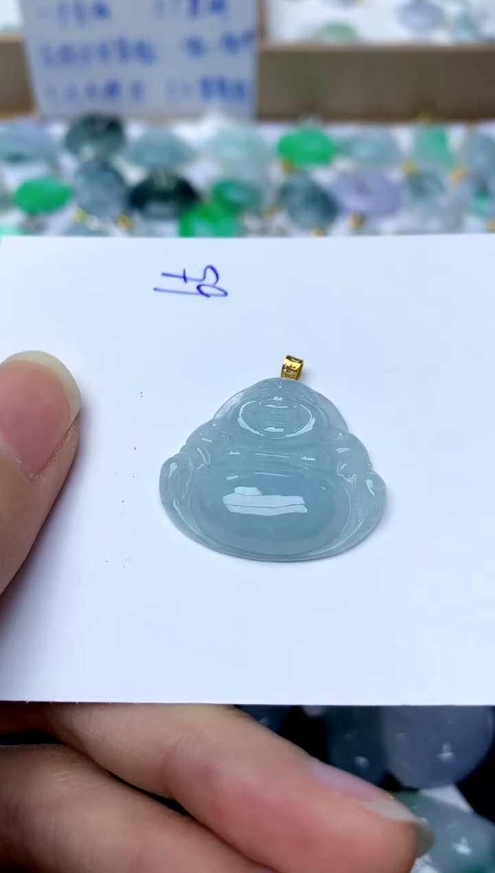 【闪购商品】翡翠颈饰18K金镶嵌65天然A货翡翠