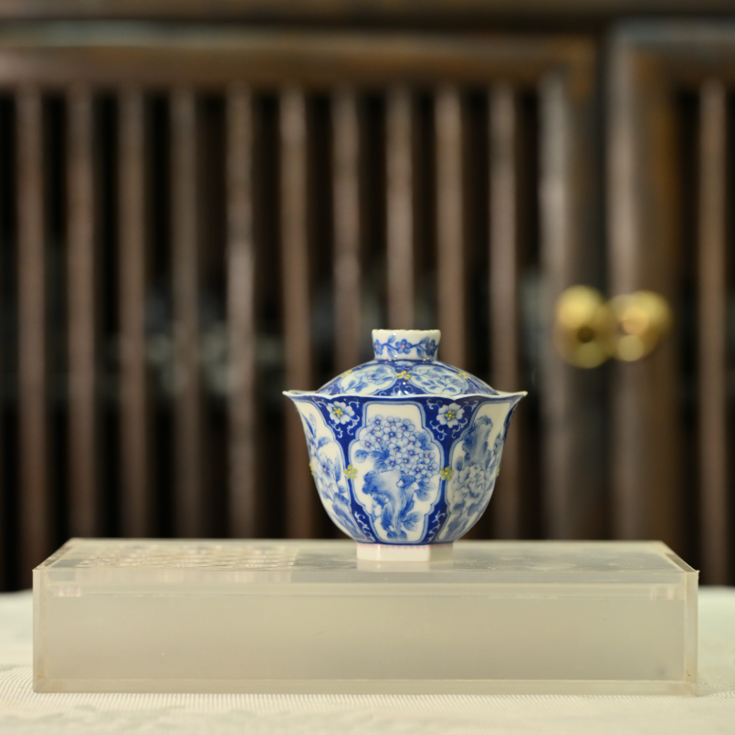 QQX0049 青樵轩-山花烂漫盖碗春花烂漫