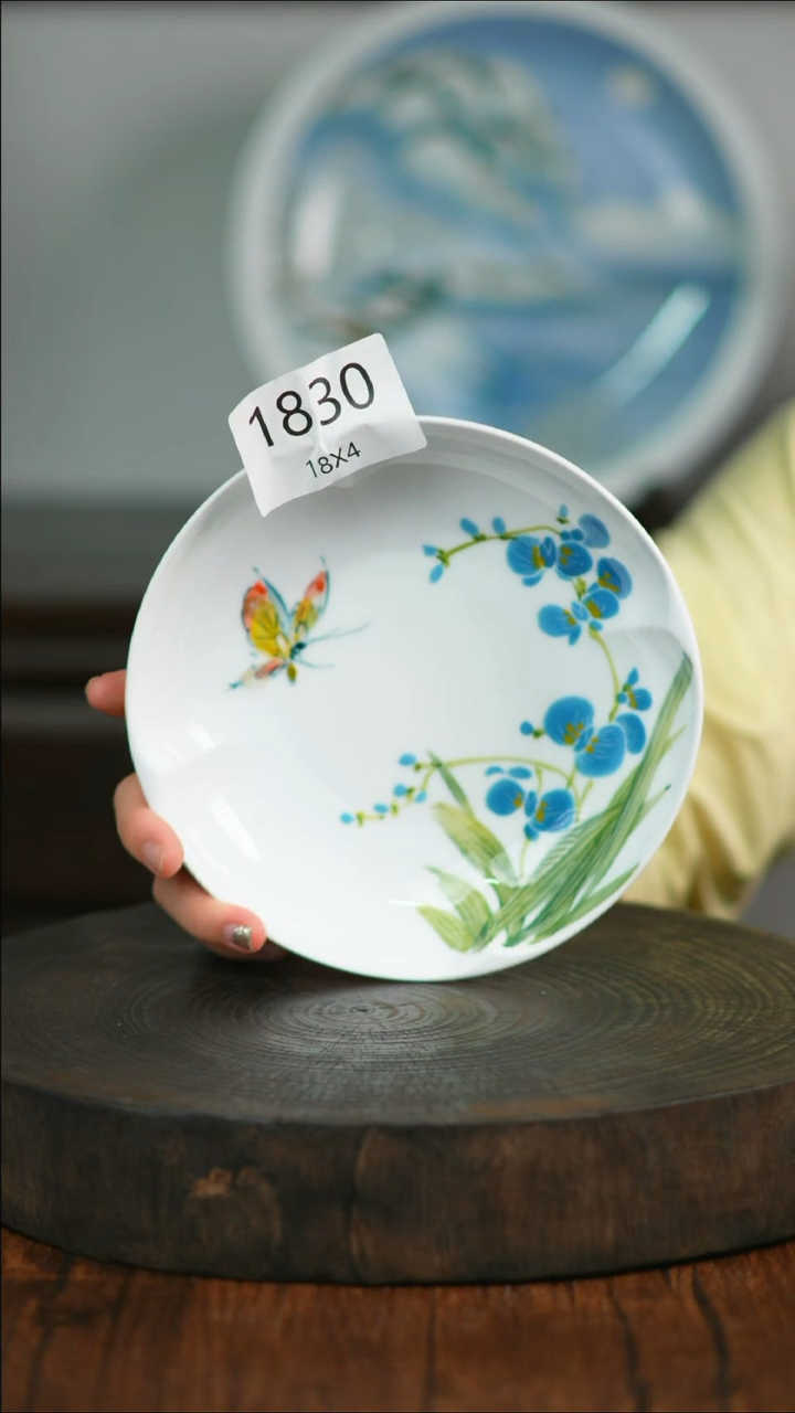 盘手绘釉下彩陶瓷餐具1830