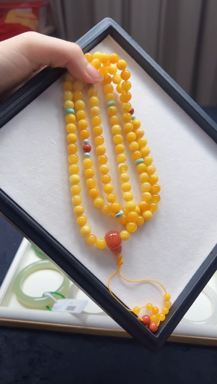【闪购商品】蜜蜡项链未镶嵌蜜蜡DIY108颗佛珠XY6329