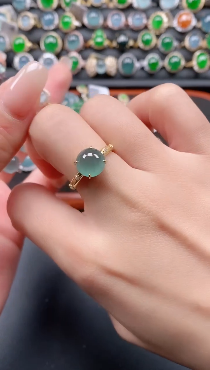 银S925镶嵌戒指翡翠11111111