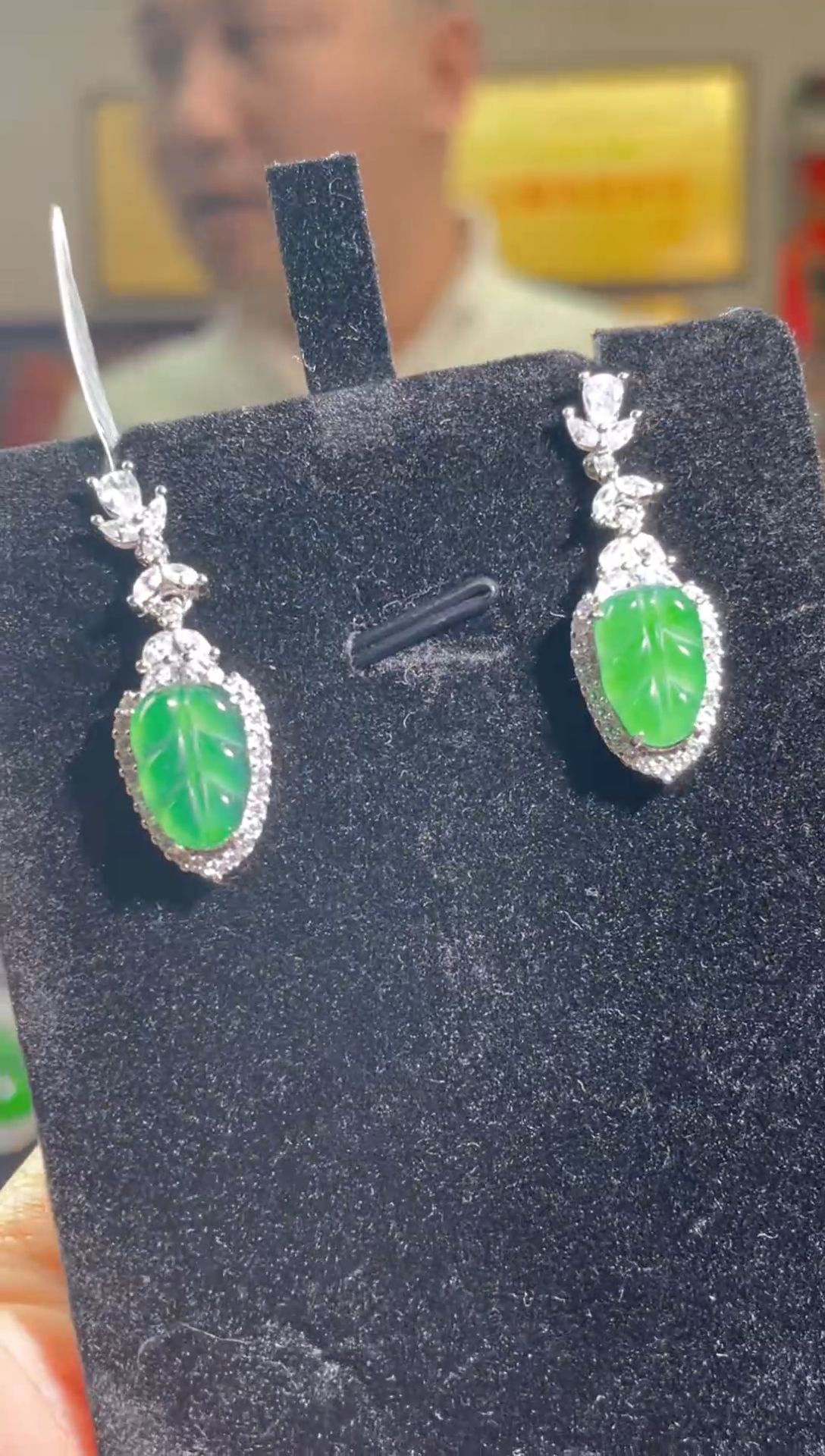 【闪购商品】翡翠耳饰银S925镶嵌天然A货翡翠多样性发一