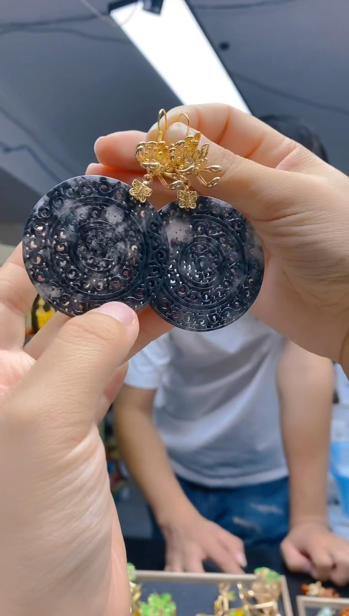 【闪购商品】翡翠耳饰合金0110翡翠耳钩