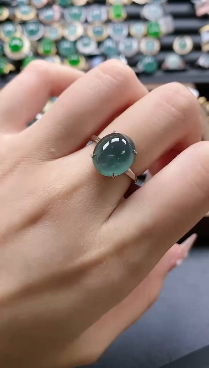 【闪购商品】翡翠戒指银S925镶嵌51511