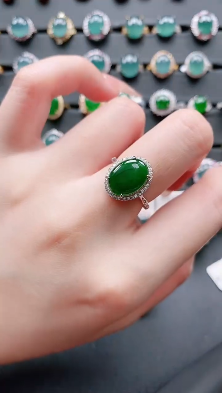 【闪购商品】翡翠戒指银S925镶嵌11111111