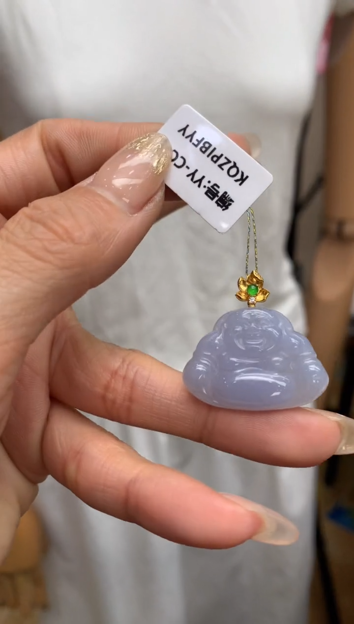 【闪购商品】翡翠颈饰18K金镶嵌佛公