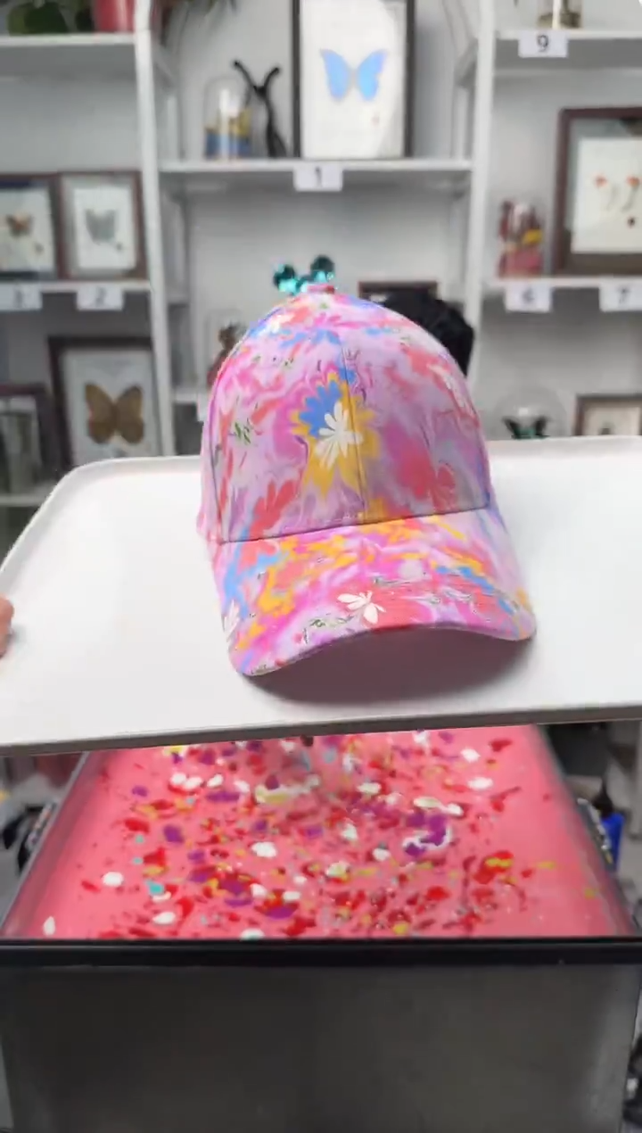 纯棉成人款繁花似锦水拓帽