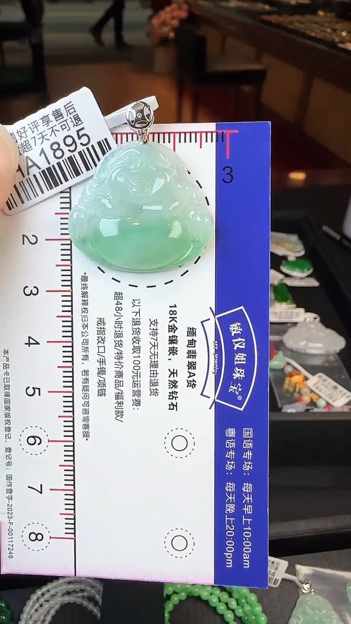 【闪购商品】翡翠颈饰18K金镶嵌H1895佛公