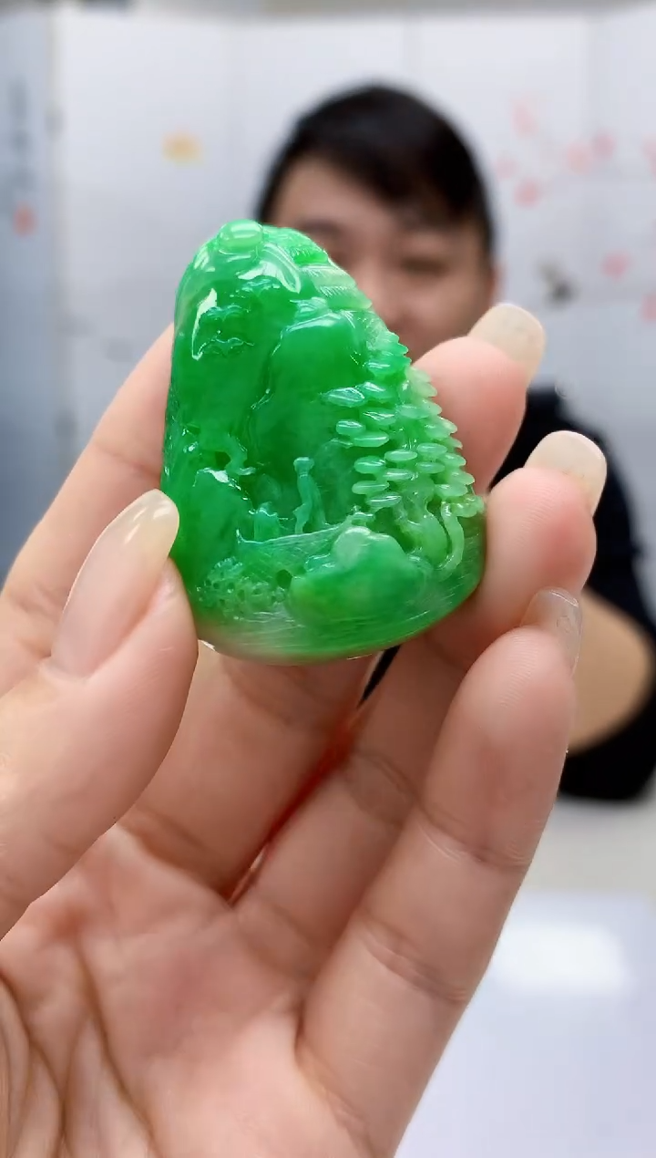 【闪购商品】定制翡翠未镶嵌4925lr-毛货挂件10