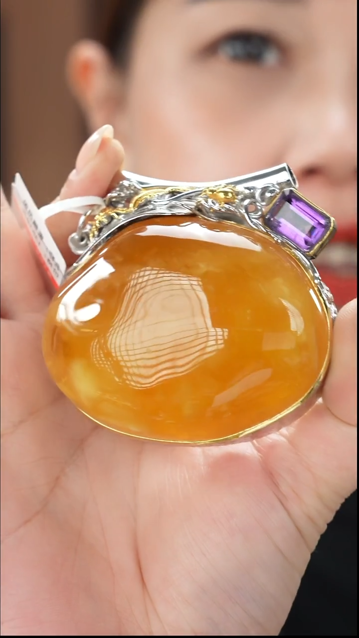 琥珀吊坠(不含链)未镶嵌精品蜜蜡吊坠