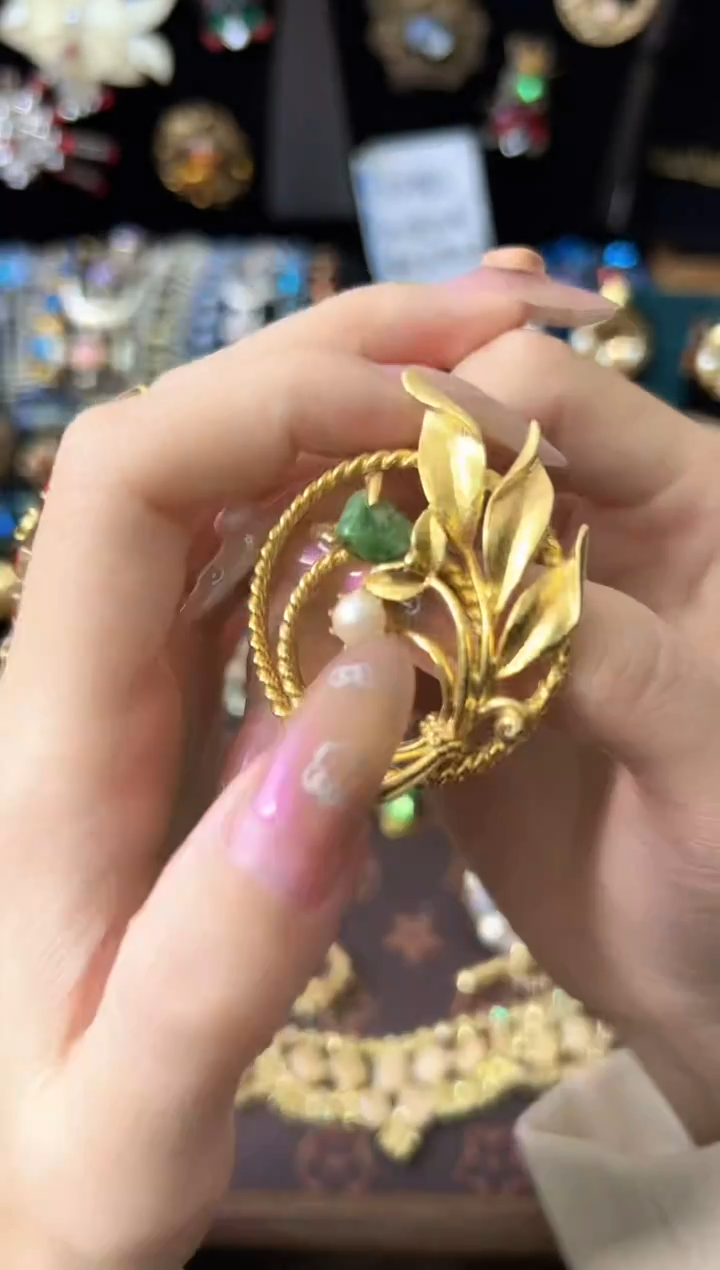 铁合金合成碳硅石考文垂胸针珠珠胸针