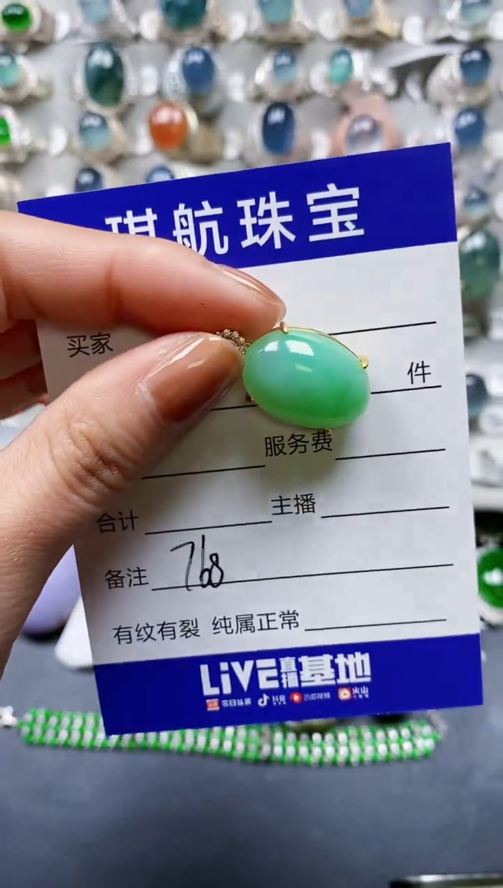 【闪购商品】翡翠颈饰银S925镶嵌0768