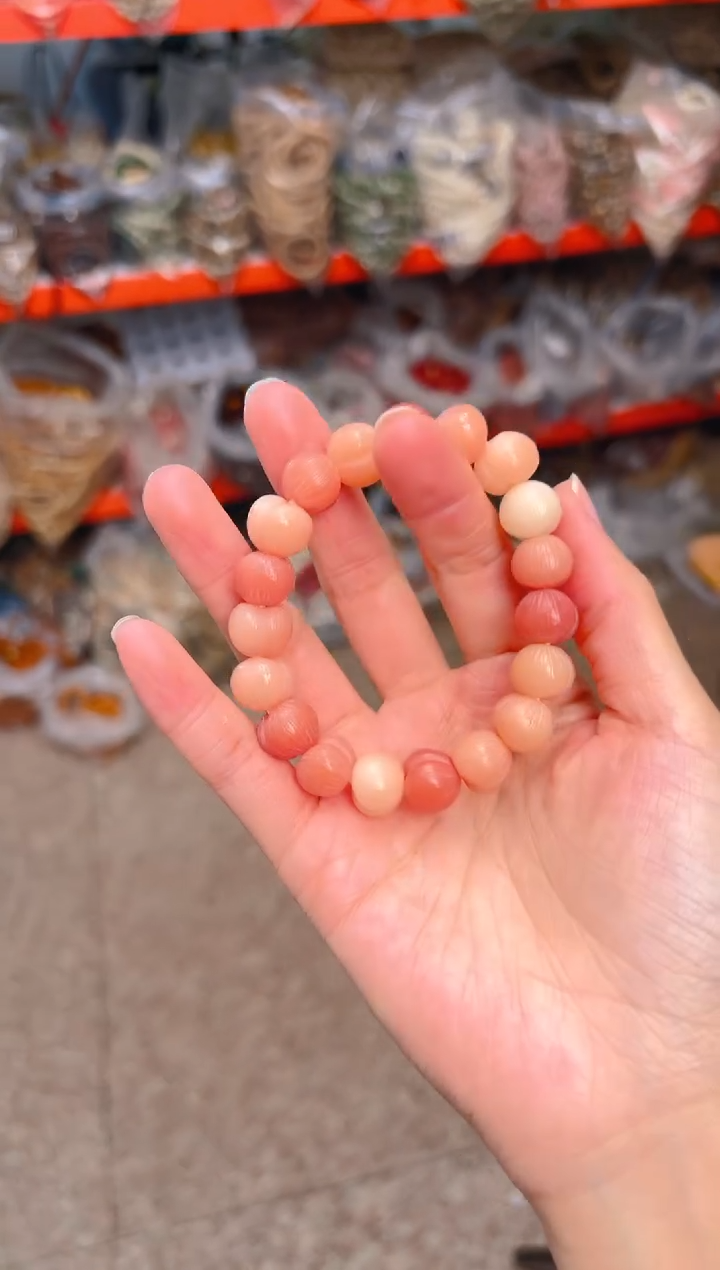 吊坠菩提根/象牙果粉色屁桃单圈