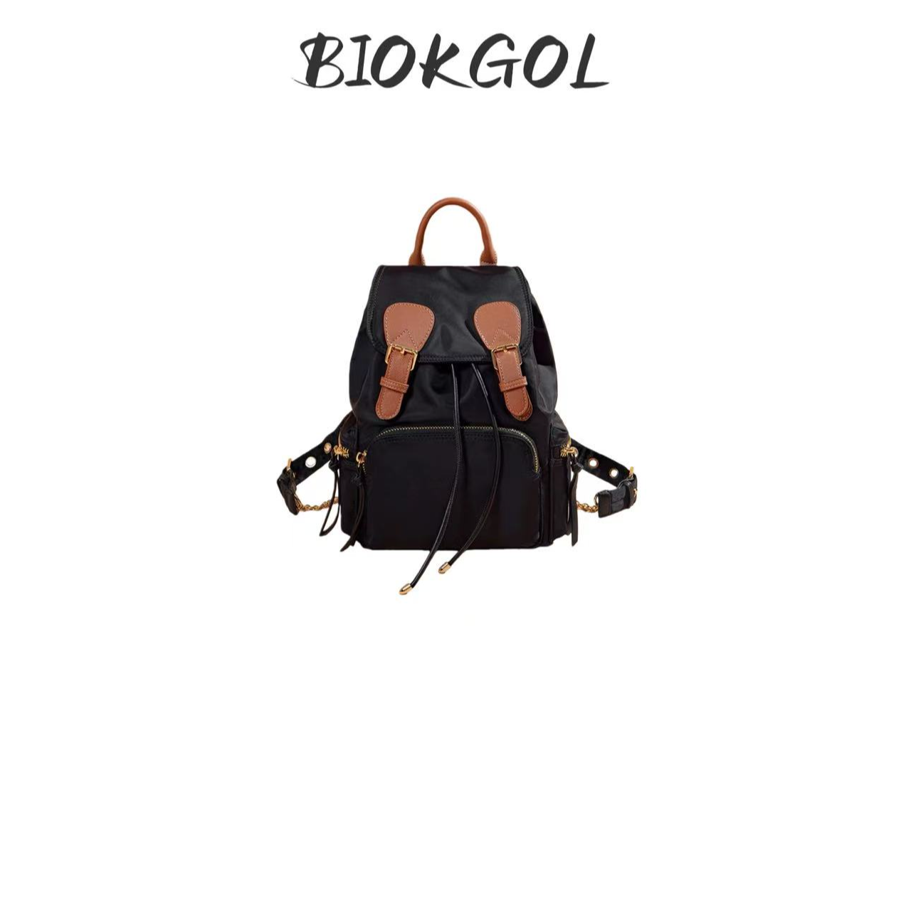 原厂 进口头层织纹牛皮 配 牛津布 双肩包 9353