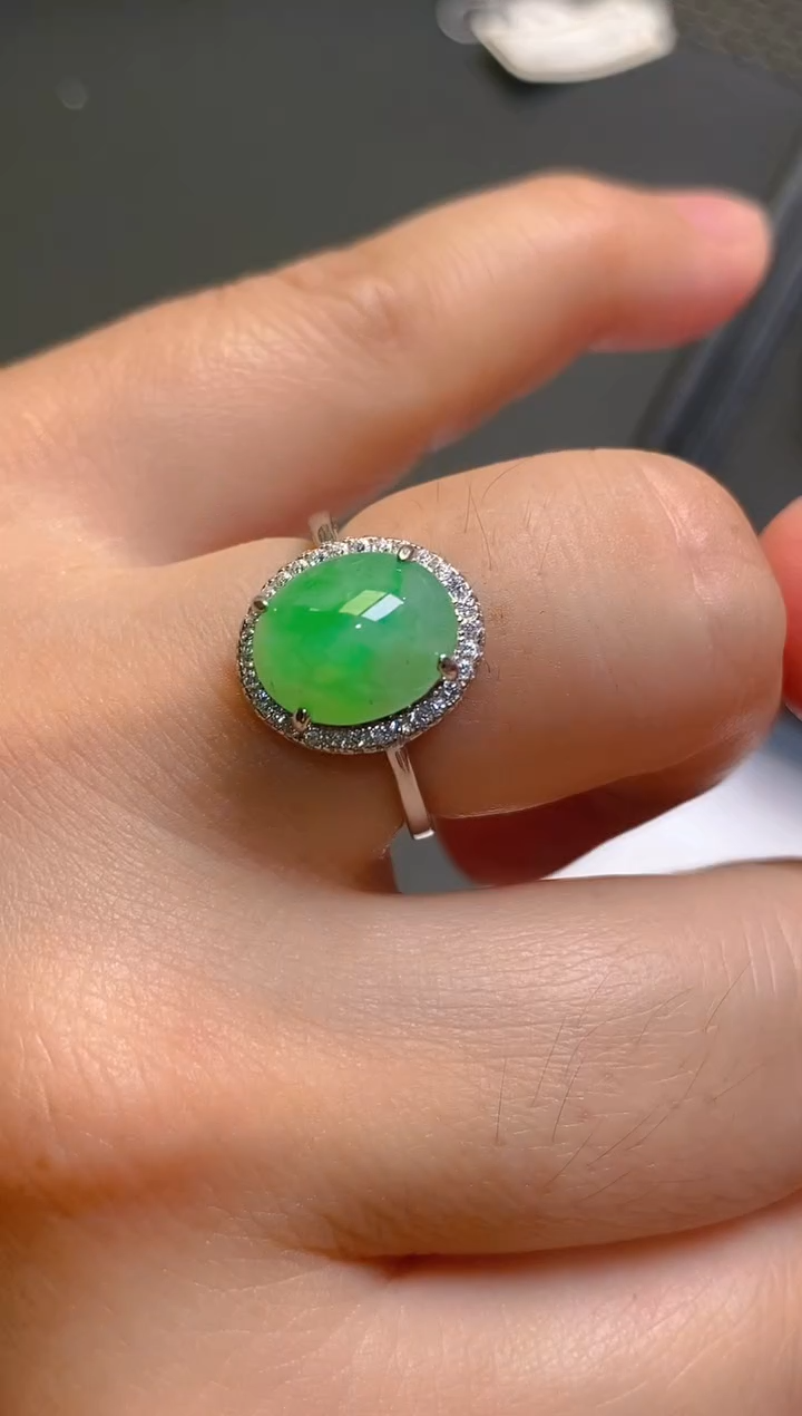 【闪购商品】翡翠耳饰银S925镶嵌天然A货翡翠1