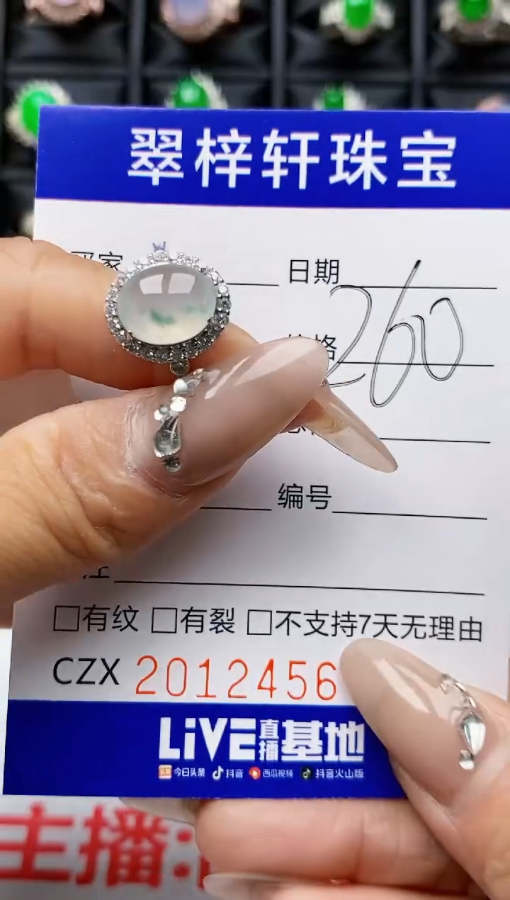 【闪购商品】翡翠戒指银S925镶嵌2456