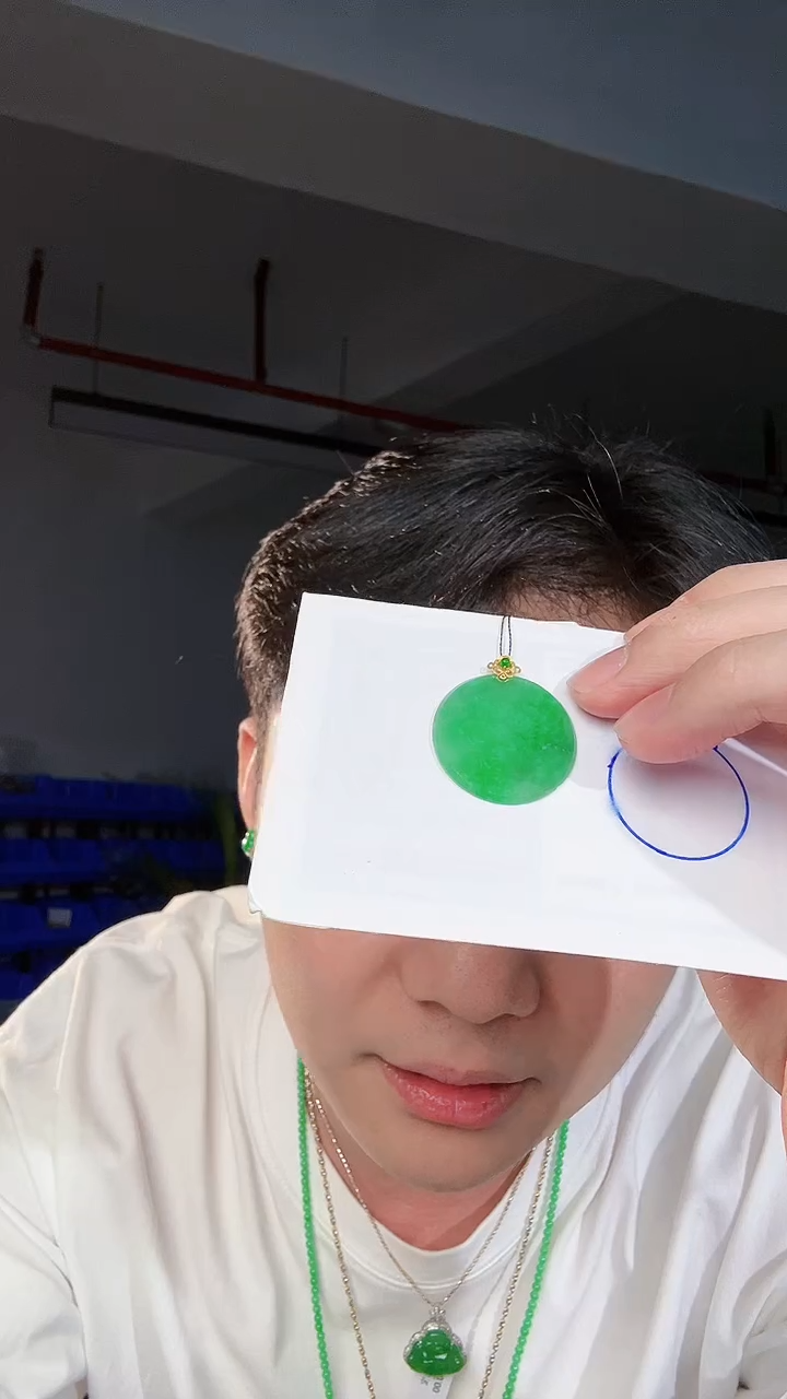 【闪购商品】翡翠颈饰18K金镶嵌缅料A货翡翠/支持复检/一件