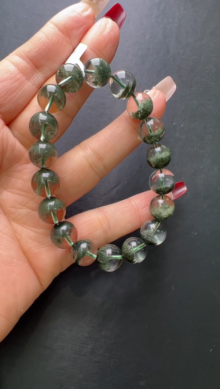 【闪购商品】水晶手串未镶嵌绿幽灵手串11m+ JP38526