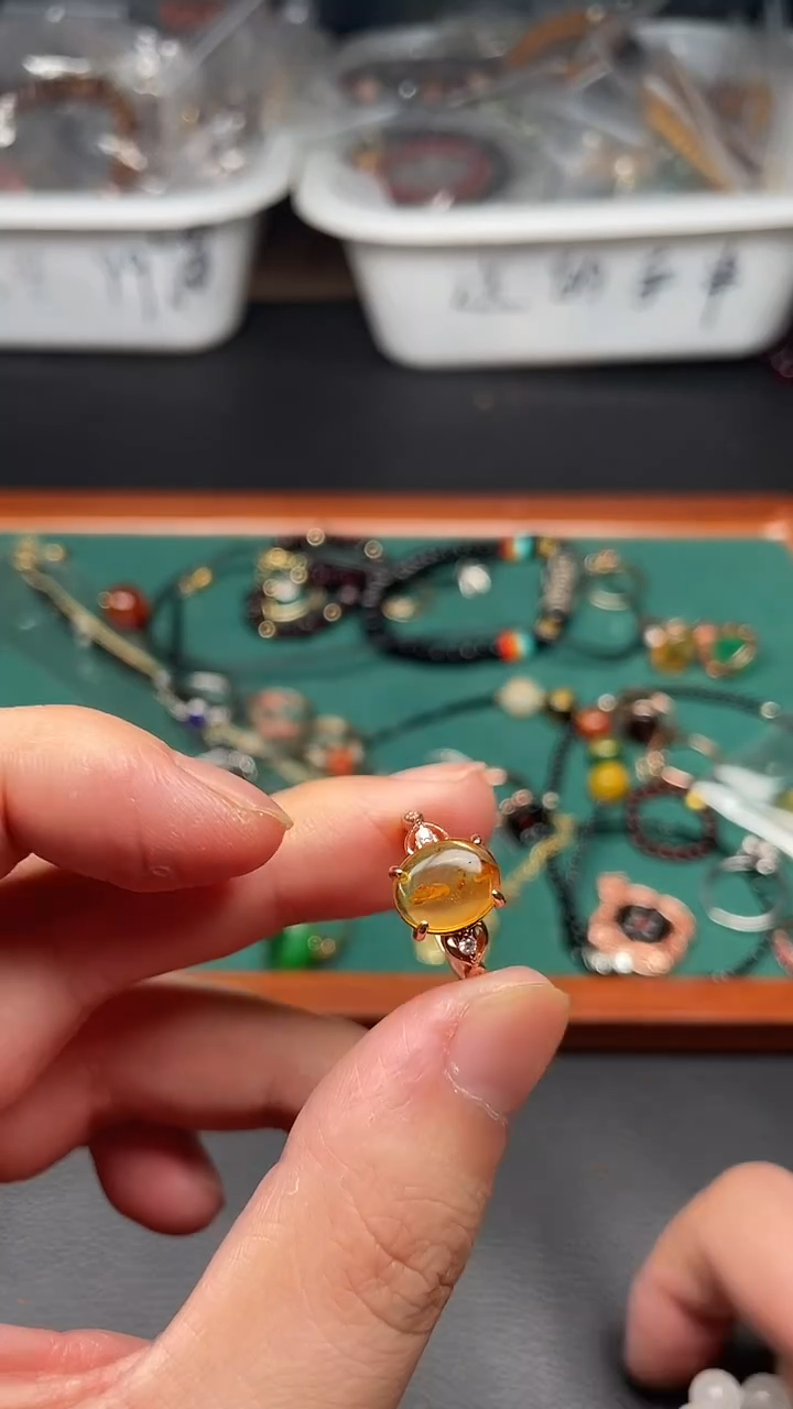 发晶戒指未镶嵌多样性发货拍一发一