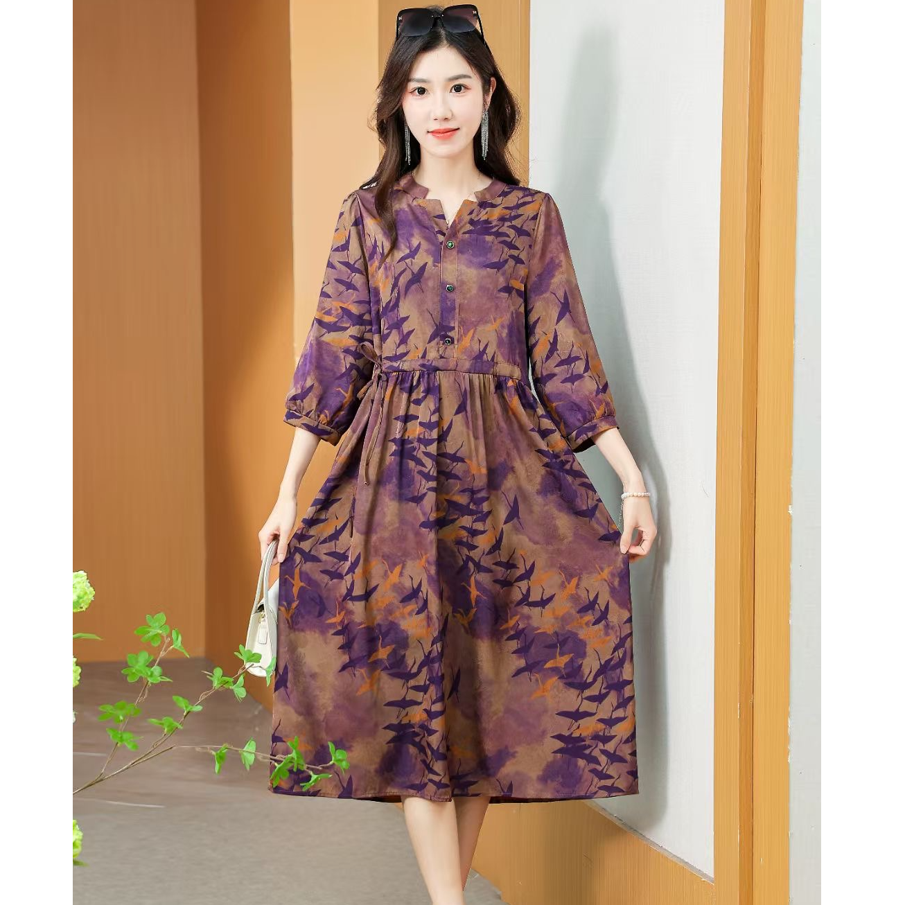 【撤柜样品】X345夏季气质百搭连衣裙女