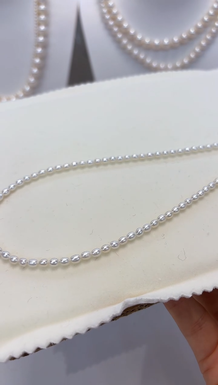 【闪购商品】淡水珍珠颈饰未镶嵌3-4MM