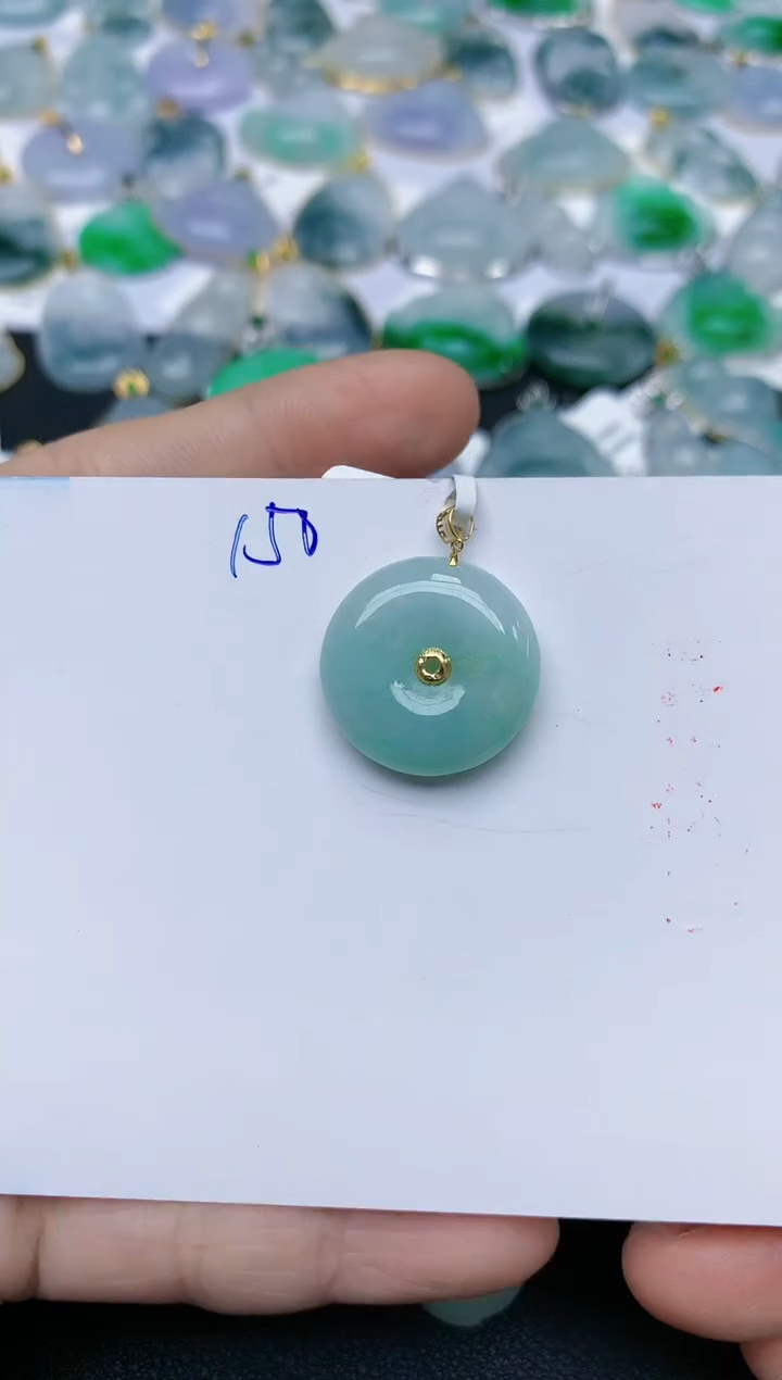 【闪购商品】翡翠颈饰18K金镶嵌天然翡翠A货    