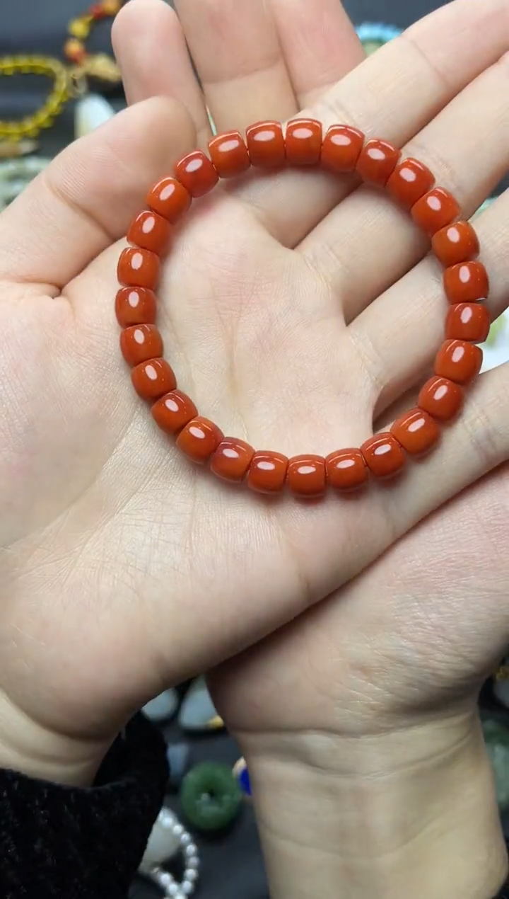 未镶嵌手串南红玛瑙直切手串06