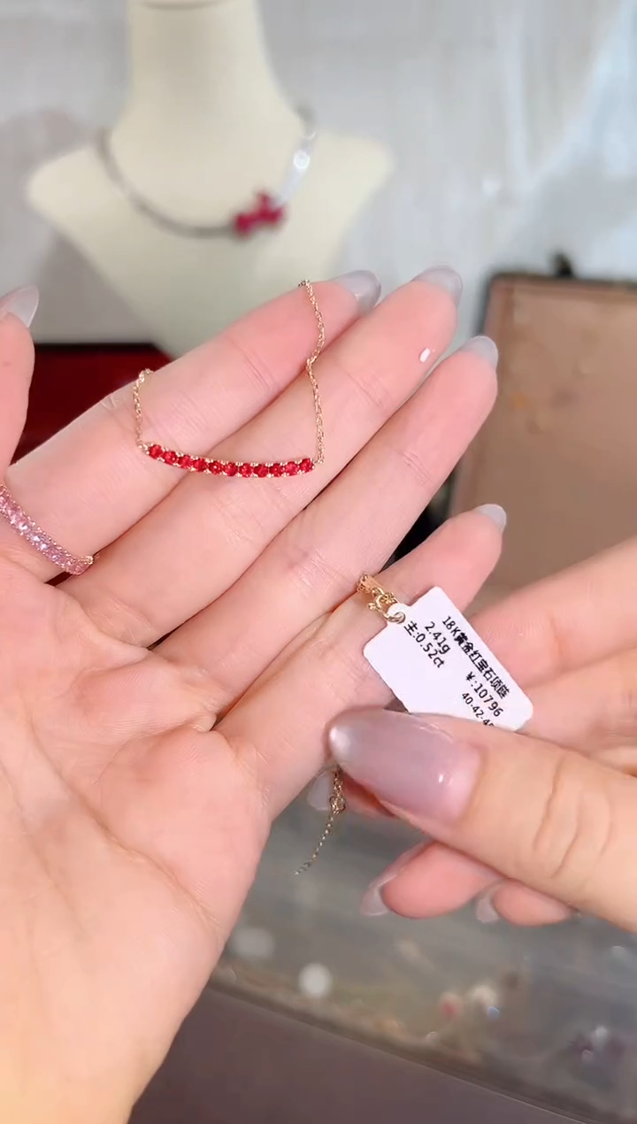 18K金镶嵌颈饰红宝石BN18224#-Y#47