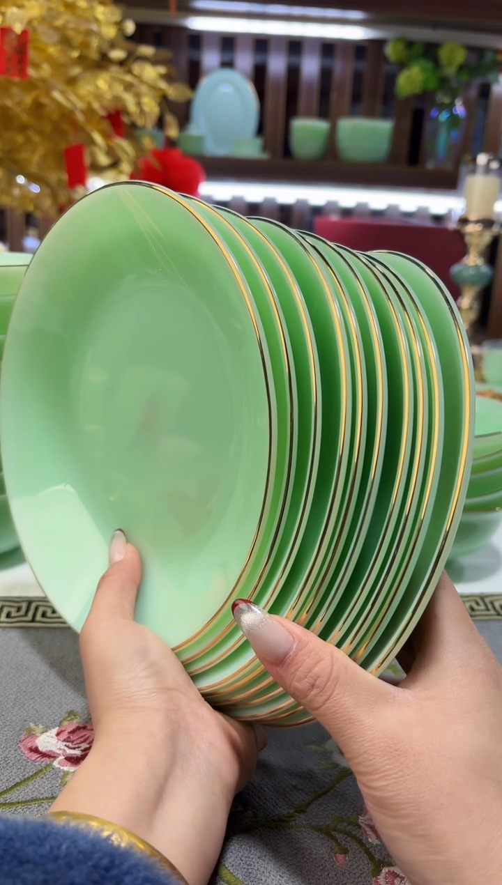 玉瓷8英寸深盘10个