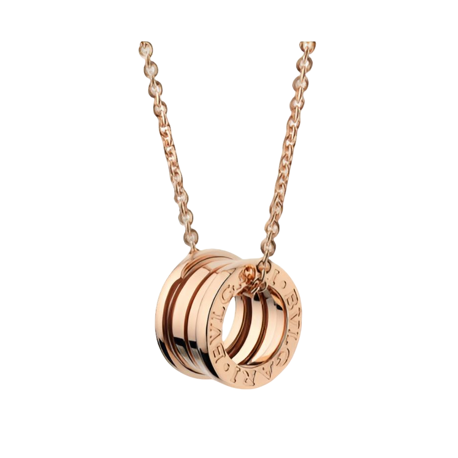 99新 BVLGARI/宝格丽 B.ZERO1系列玫瑰金宝格丽弹簧项链经典时尚