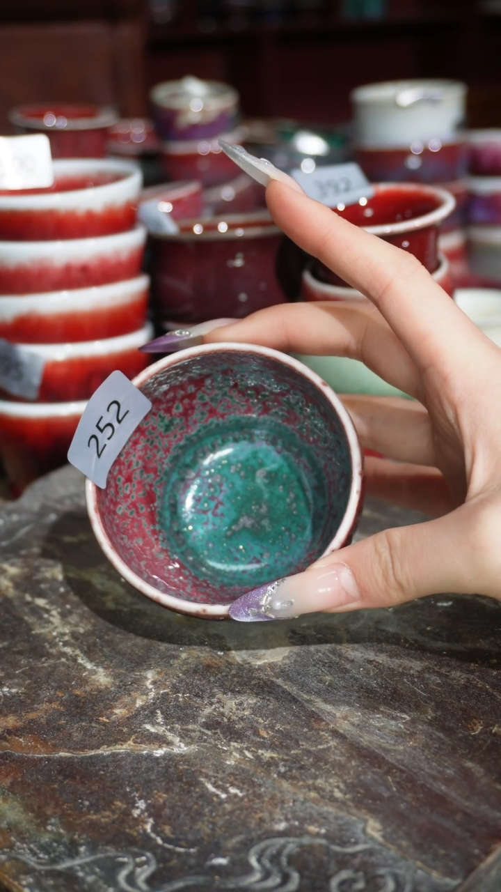 摆件陶精品窑变钧瓷茶器