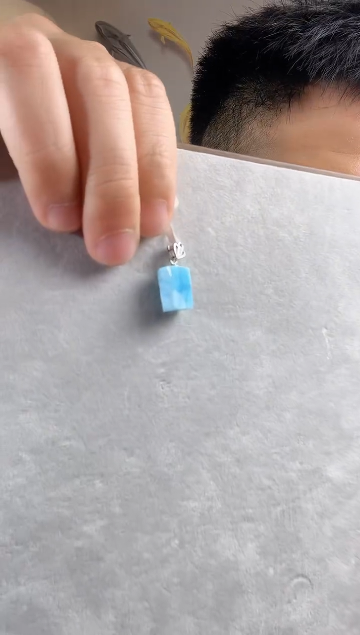 【闪购商品】针钠钙石（海纹石）银S925镶嵌颈饰KT24040514