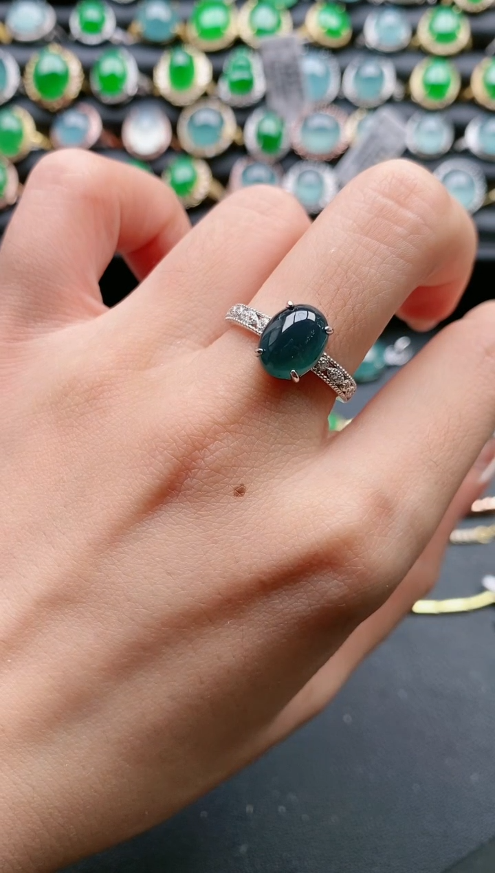 【闪购商品】翡翠戒指银S925镶嵌11111