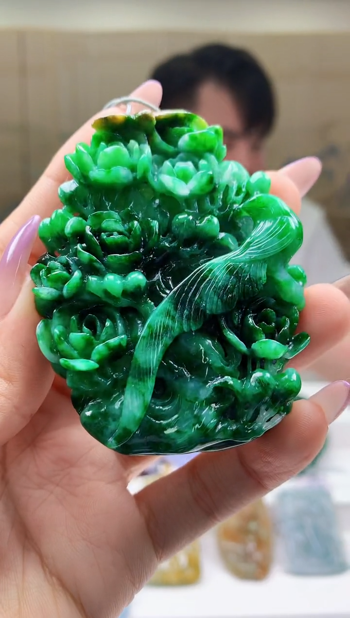 【闪购商品】定制翡翠未镶嵌5060ty-毛货挂件341