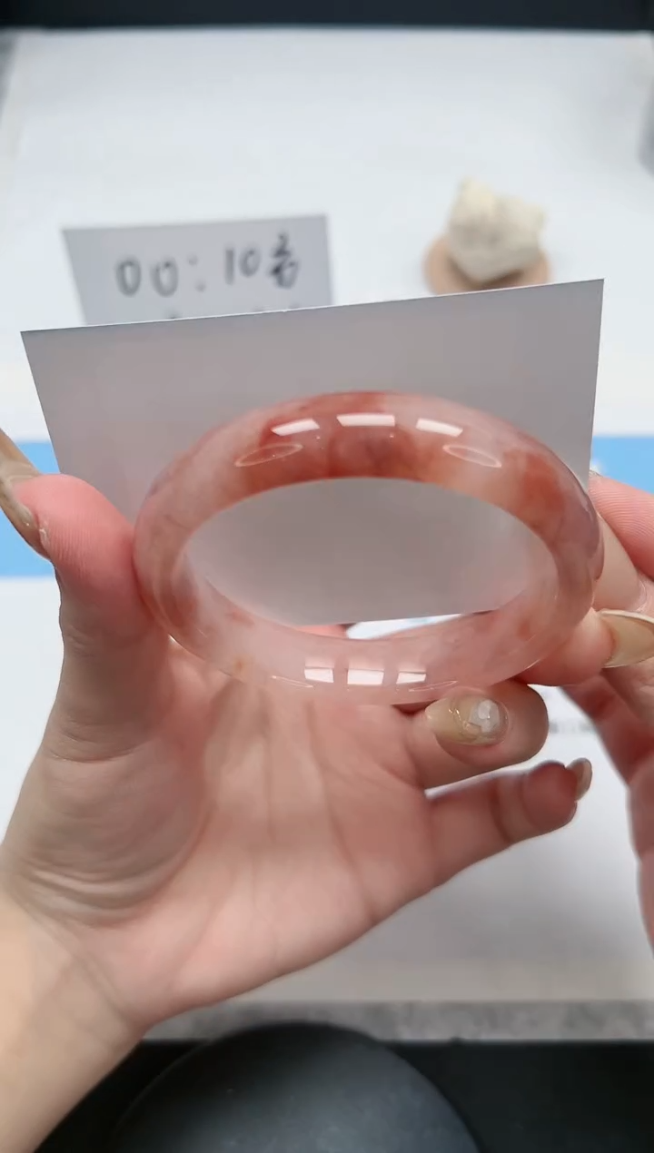 【闪购商品】石英质玉手镯未镶嵌9/58.8桃花