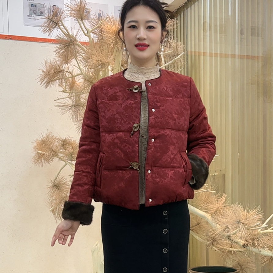 洋气新中式国风妈妈装保暖棉服2025冬季百搭棉衣外套女棉袄