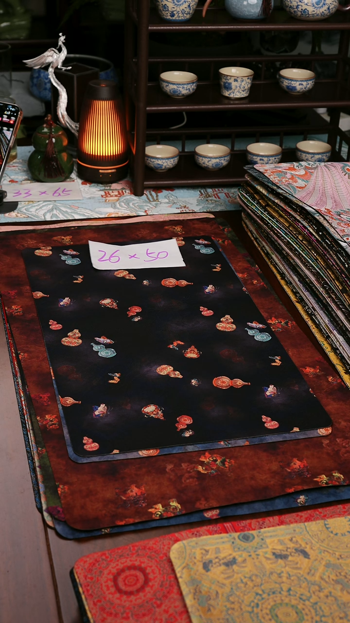 【葫芦黑单面】中国风干泡织锦茶席26*50