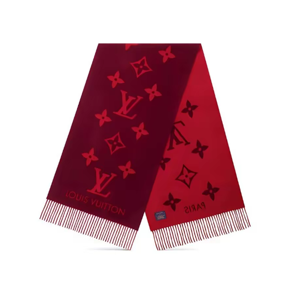 未拆封  LOUIS VUITTON 经典logo 羊绒 绒线围巾 男女同款情侣款