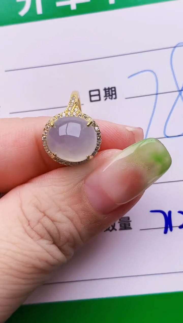 翡翠戒指银S925镶嵌7121