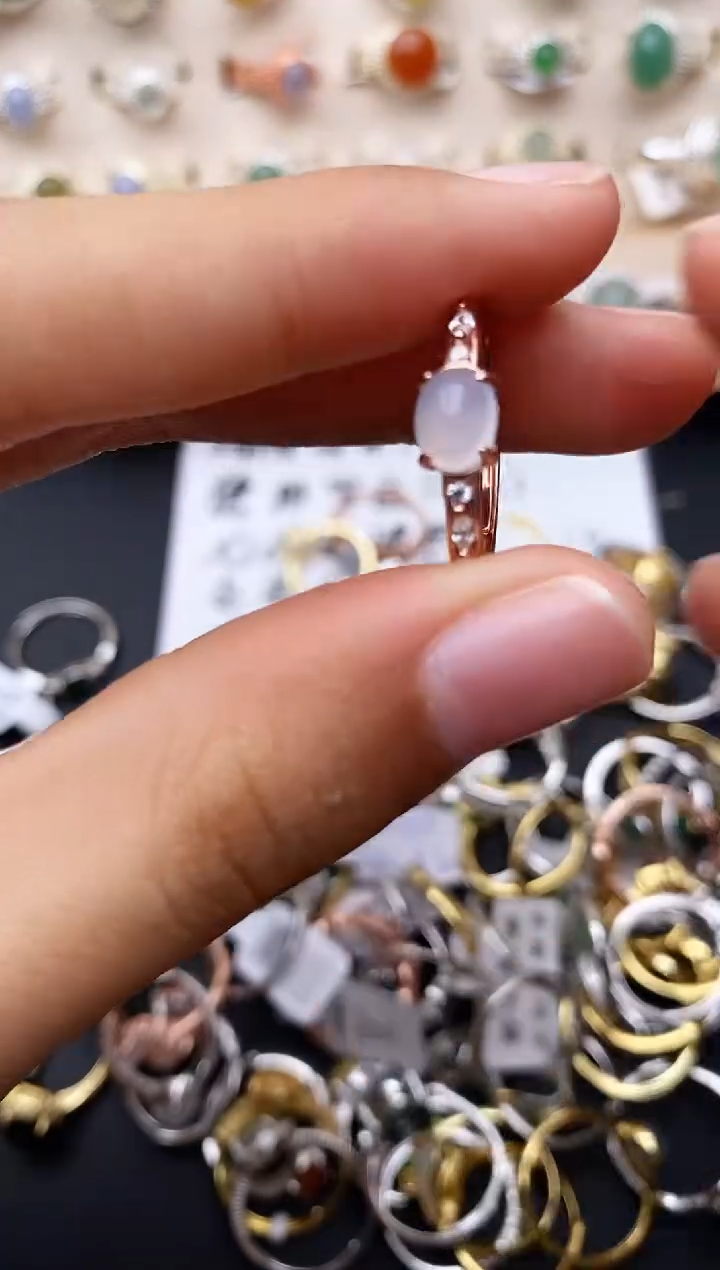 【闪购商品】翡翠戒指银S925镶嵌缅甸翡翠
