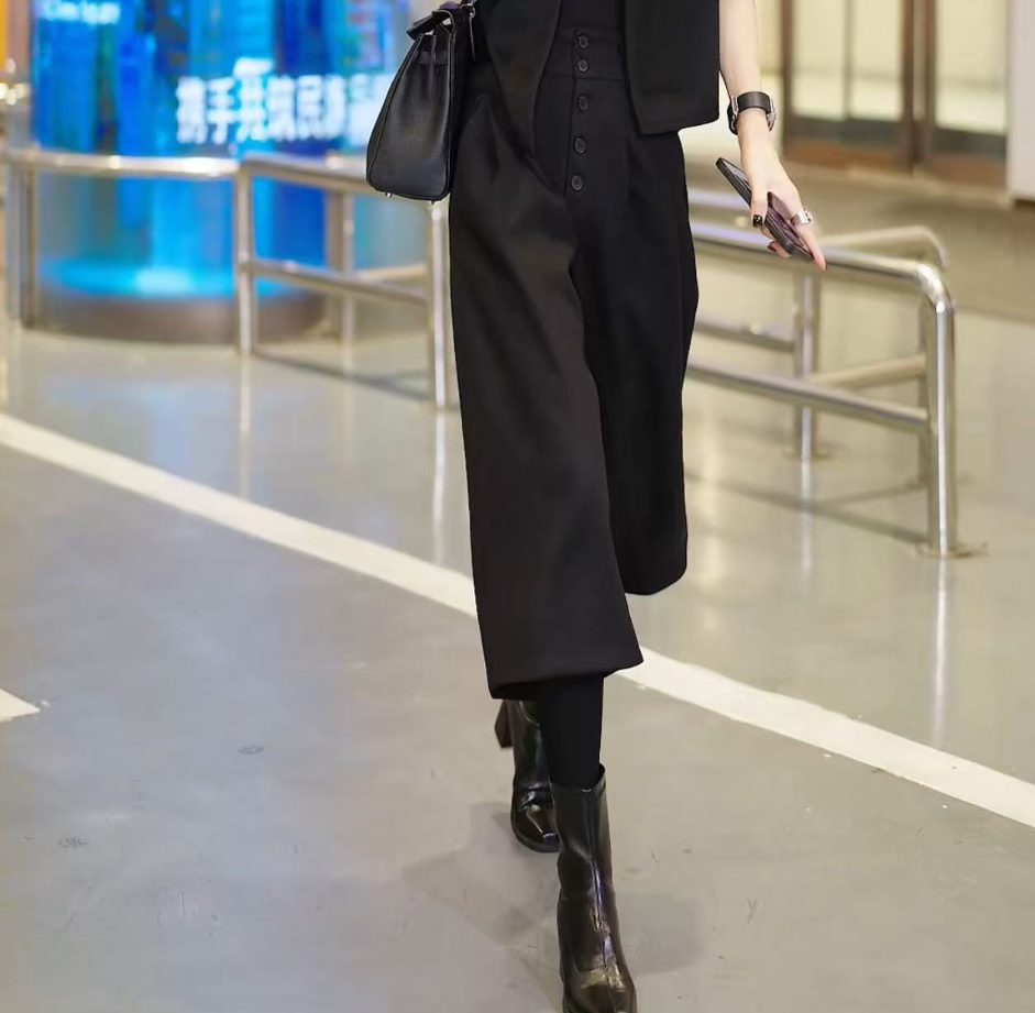 （玟萱推荐）时尚百搭宽松显瘦阔腿裤
