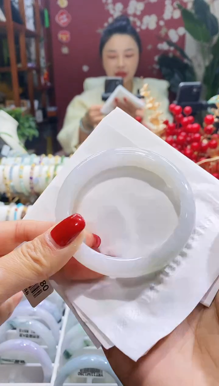 【闪购商品】翡翠手镯未镶嵌3起胶57.7/12.3*7.7