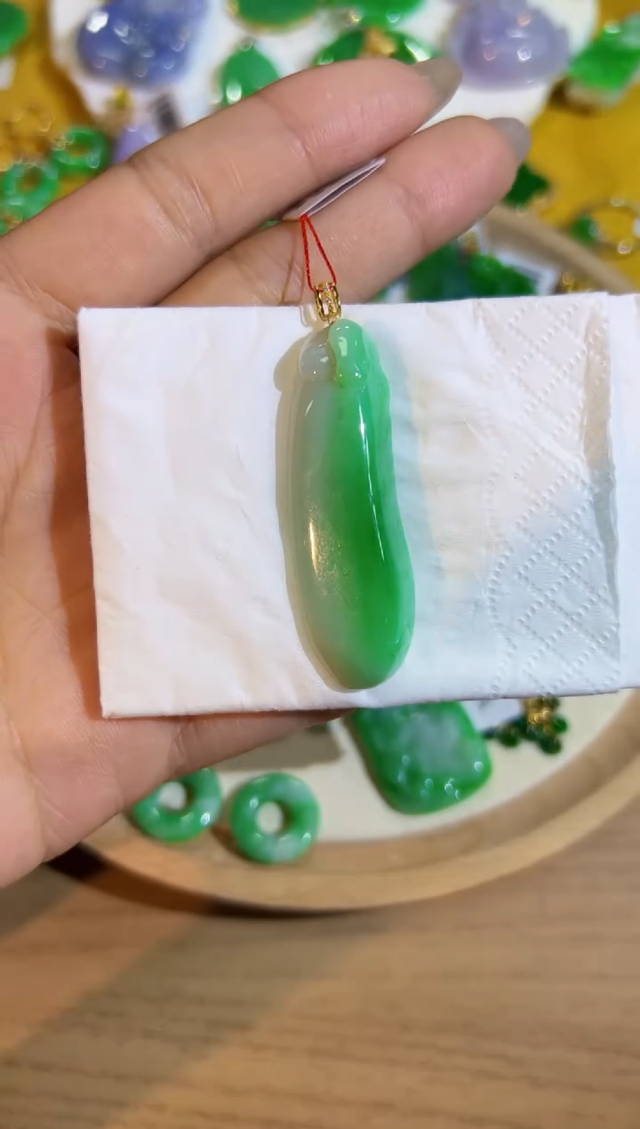 【闪购商品】翡翠颈饰18K金镶嵌Q缅料A货翡翠/支持复检/一件