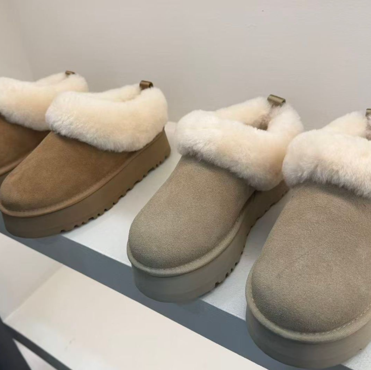 【塔次勒】保暖冬季时尚雪地靴女士时尚真皮真羊毛新款