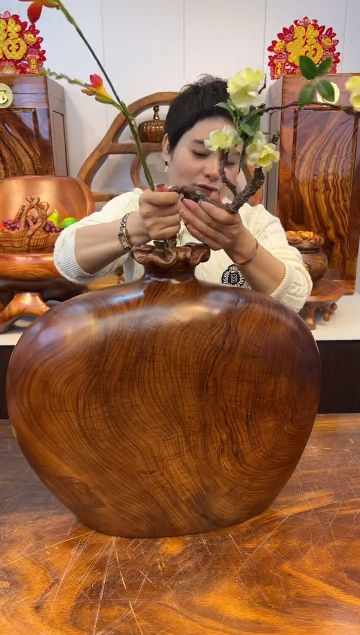 【闪购商品】稳定木乌金木实木创意花器