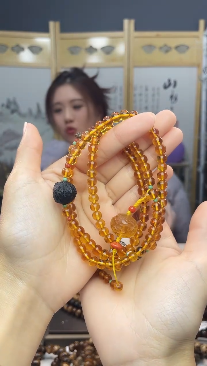 【闪购商品】琥珀裸石未镶嵌6+金珀设计套链